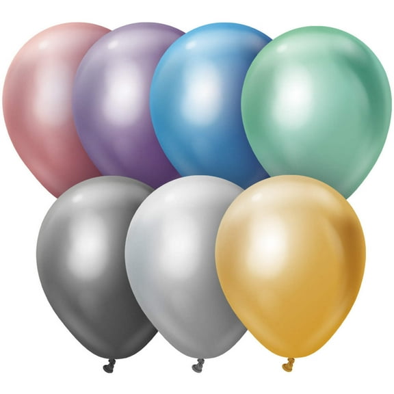 5 inch Kalisan Mirror Assorted Latex Balloons (100 Pack) - Party Supplies Decorations
