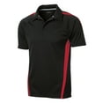 thumbnail image 5 of Mens PosiCharge Micro-Mesh Colorblock Polyester Polo Black/ Red X-Small, 5 of 8