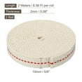 thumbnail image 2 of 5/8 inch Flat Wide 2 Meter/6.5Ft Long Cotton Oil Lamp Wick with Red Stitch, 2 Roll, 2 of 5