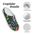 thumbnail image 5 of Wukai Cartoon Leaf Mushroom Red Print Women's Indoor Bedroom Slipper Slip On Shoes, Unisex House Shoes with Anti-Skid Sole for Men, Gift for Women Men-35/36, 5 of 7