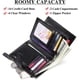 thumbnail image 2 of Women's genuine leather wallet, slim coin exchange, women's coin wallet, zipper and multiple cards, anti-RFID blocking short wallets, 2 of 5