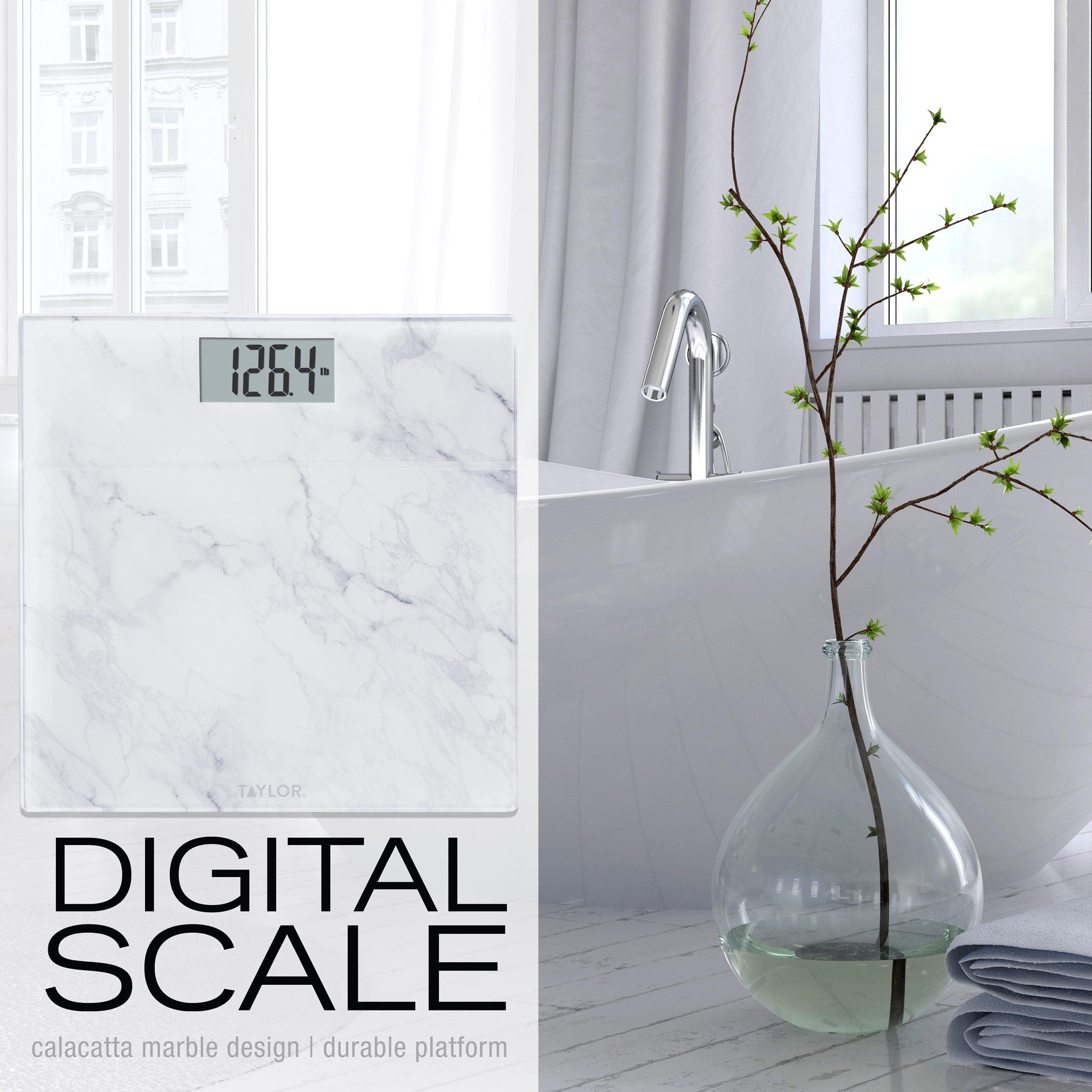 Digital Talking Bathroom Scale Clear Glass – Taylor USA