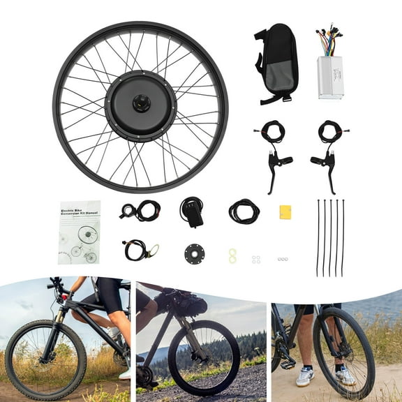 26" 48V E-Bike Conversion Kit Fat Front Wheel Electric Bicycle Hub Motor Kit 1kW
