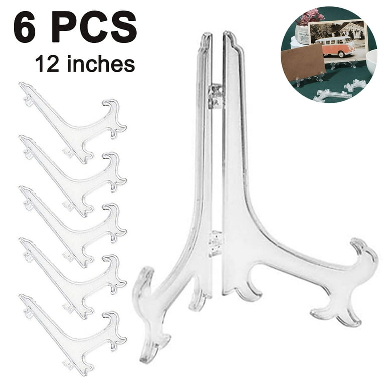 12 6pcs/Set Plastic Easels Plate Display Stands Picture Frame Stand Holder  