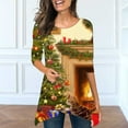 thumbnail image 1 of Pntutb Moda Mujer Cuello Redondo Manga Larga Estampado Casual Camiseta Blusa Pntutb Pntutb-1940, 1 of 5