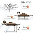 thumbnail image 6 of EAGLE PEAK 17' x 10' Pop up Gazebo Canopy Tent Instant Outdoor Canopy Sun Shelter (Brown), 6 of 9