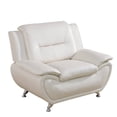 thumbnail image 5 of Trumanpick Leather Single Sofa Chair, Modern Comfy Sofa Couch for Living Room, Bedroom, White, 5 of 6