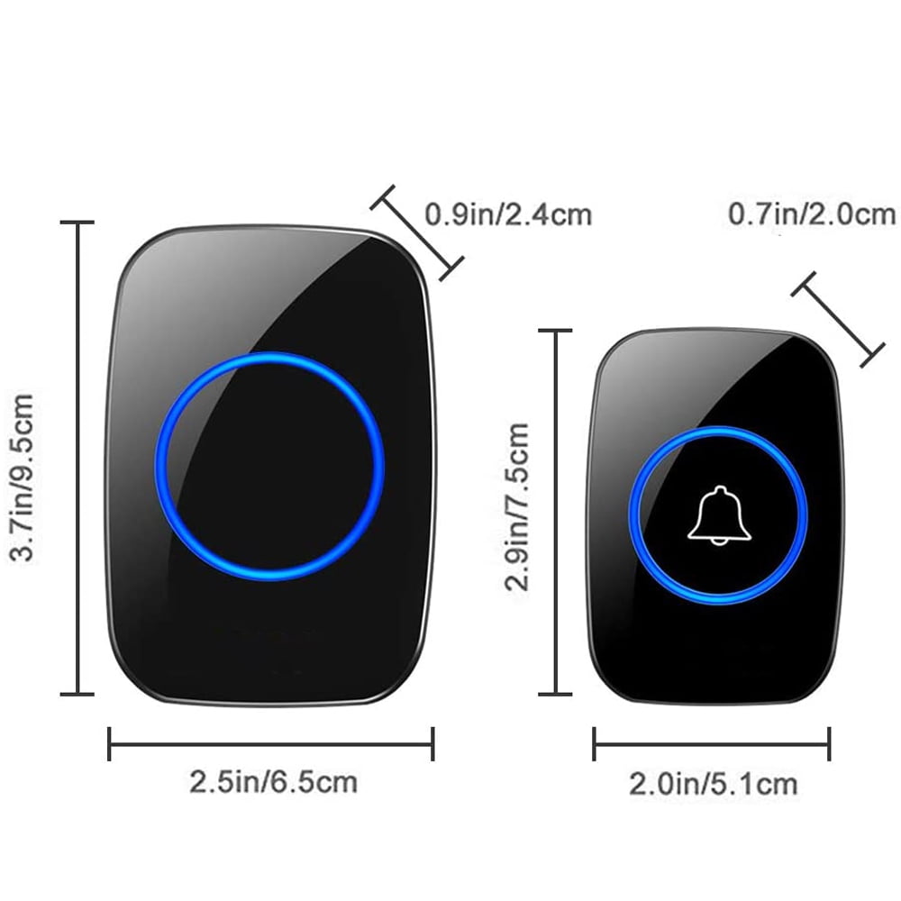 Wireless Doorbell Chime Waterproof Plugin Receiver Adjustable Volume 1000FT Kit