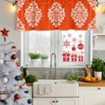 thumbnail image 6 of Baroque Red Valances for Windows, Decorative Rod Pocket Window Valance Curtains, Vintage Damask Classic Floral Short Curtain Drapes for Kitchen/Bathroom/Living Room, 2 Panels, 60" W x 18" L, 6 of 8
