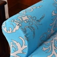 thumbnail image 4 of Stretch Wingback Chair Covers Printed WingBack Chair Slipcovers Armchair Slipcovers Sofa Furniture Protector for Living Room (Blue), 4 of 7
