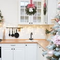 thumbnail image 2 of 1PC Mini Wreaths for Cabinet, Flocked Mistletoe Wreath with Bow, Artificial Berries Pinecones for Holiday Kitchen Cabinet Window Chair Decor, 2 of 7