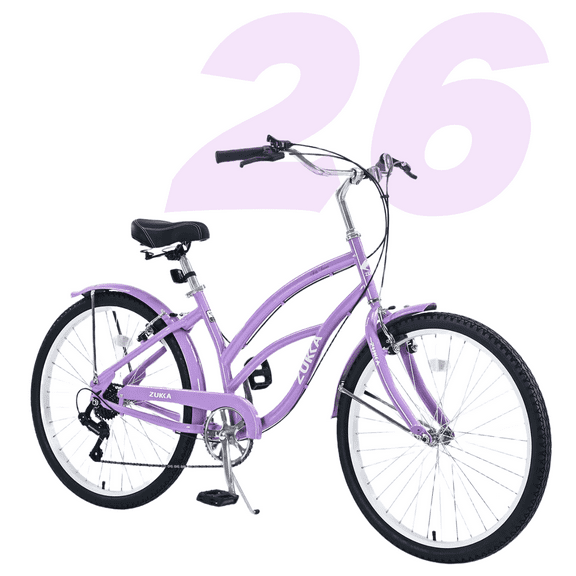 Ambifirner Adult Beach Cruiser Bike 7 Speed Bicycles, Multiple Colors 26"Inch Beach Cruiser Bike