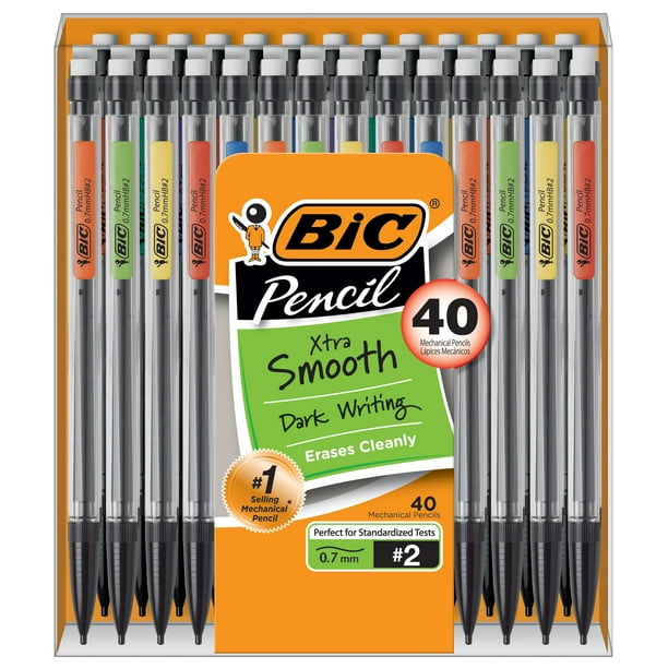 BIC Xtra Smooth No.2 Mechanical Pencil, Medium Point (0.7 mm), 40 Pack