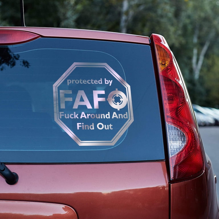 FAFO Street Sign Sticker - Funny "Fuck Around And Find Out" Decal For Car Window, Bumper, Or Laptop