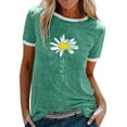 thumbnail image 2 of Innerwin Tee Letters Design Ladies Tops Summer Short Sleeve Casual T Shirt Green M, 2 of 7