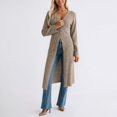 thumbnail image 2 of QHFBli Womens Long Cardigan Sweaters Oversized Bell Sleeve Open Front Button Down Casual Knit Fall Midi Dress, 2 of 4