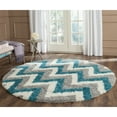thumbnail image 3 of SAFAVIEH Willis Zigzag Stripes Kids Shag Runner Rug, Ivory/Blue, 2'3" x 7', 3 of 5