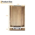 thumbnail image 2 of TROPOW Acacia Wood Serving Tray with Metal Handles, 17x12 Inch Decorative Ottoman Tray for Coffee Table, Breakfast in Bed Tray, Multipurpose Serving Tray for Living Room, Kitchen, Bar, 2 of 7