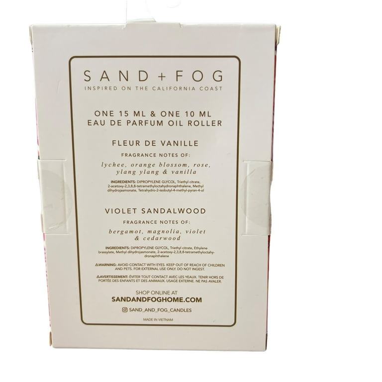 Sand + Fog Perfume Oil Rollerball Set - Girl Next Door Collection - Fleur De Vanille (15ml) & Violet Sandalwood (10ml)