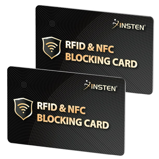 2 x RFID Blocking Card, One Card Protects Entire Wallet Purse Clutch Card  Holder Shield, NFC Contactless Bank Credit Card Protector ID ATM Guardcard  Blocker Against Scanning Protection Black by INSTEN -