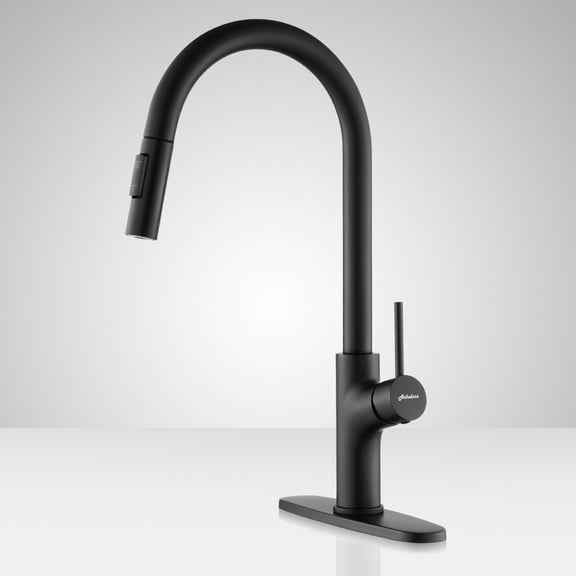 Achelous Black Kitchen Faucet with Pull Down Magnetic Docking Sprayer,Stainless Steel Pull Out RV Kitchen Sink Faucets,Single Handle Deck Mount,Grifos De Cocina (Black)
