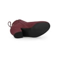 thumbnail image 5 of Unique Bargains Women's Round Toe Block Heel Back Zipper Ankle Boots Burgundy 7, 5 of 6