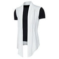 thumbnail image 2 of INSPIRE CHIC Men's Open Front Asymetric Hem Sleeveless Cardigan Vest White 46, 2 of 7
