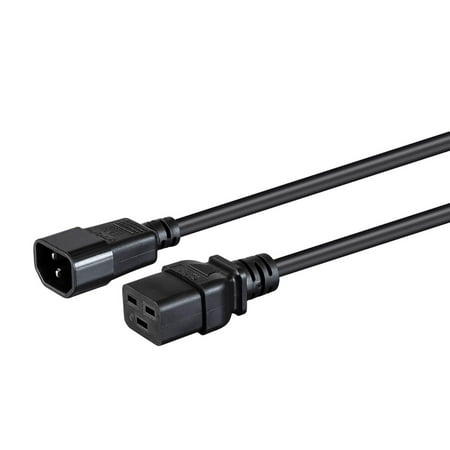 UPC: 0889028141977 | Monoprice Power Cord – 3 Feet – Black | IEC 60320 C14 to IEC 60320 C19  14AWG  15A  SJT  100-250V  For Powering Computers  Monitors