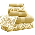 thumbnail image 1 of Amrapur Overseas | Trefoil Filigree 6 Piece Reversible Yarn Dyed Jacquard Towel Set (Gold), 1 of 4