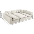 thumbnail image 5 of Meridian Furniture Serene Cream Durable Linen Fabric Modular Sectional, 5 of 5