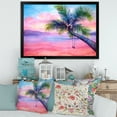 thumbnail image 3 of Designart 'Vivid Sunset Landscape With Swing and Palm' Nautical & Coastal Framed Art Print, 3 of 4