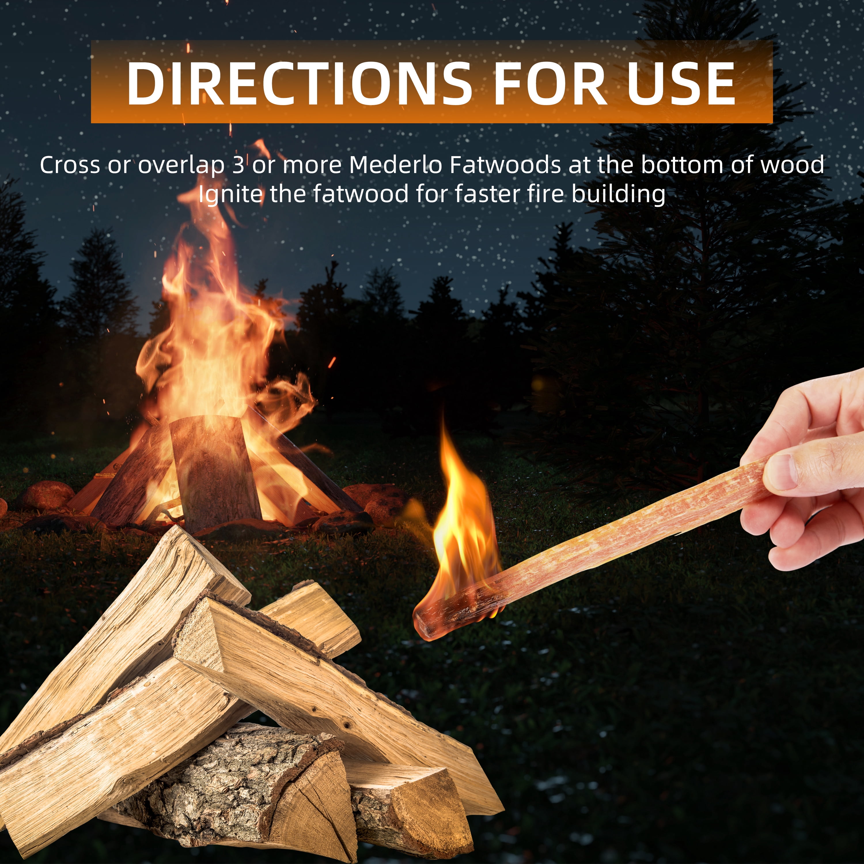 40 Lbs Fatwood Fire Starter Sticks, Natural Pine Kindling Wood, Quick Ignite Firestarter for Campfire, Fireplace, Wood Stove, Bonfire and BBQ Grill