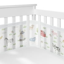 Sweet Jojo Designs   BreathableBaby Farm Animals Grey and Green Breathable Mesh Crib Liner Pad