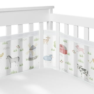 BreathableBaby Breathable Mesh Liner for Full-Size Cribs, Classic 3mm Mesh,  White (Size 4FS Covers 3 or 4 Sides)