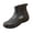 Black, variant on Womens Faux Lace Up Ankle Boots Lightweight Comfort Textured Round Toe Waterproof Rubber Rain Boots Casual Outdoor Garden Hiking Short Boots