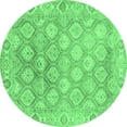 thumbnail image 1 of Ahgly Company Indoor Round Oriental Emerald Green Traditional Area Rugs, 6' Round, 1 of 4