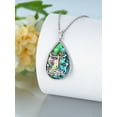 thumbnail image 2 of Dorunmo Dragonfly Lotus Necklace with Abalone 925 Sterling Silver Lotus Abalone Pendant Necklace for Women, 2 of 6
