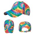 thumbnail image 2 of XIAOCHA Womens Tie Dye Print Baseball Cap Adjustable Hat Band Sun Protection Ball Hat,Green, 2 of 5