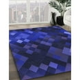 thumbnail image 3 of Ahgly Company Machine Washable Indoor Square Transitional Denim Dark Blue Area Rugs, 3' Square, 3 of 7