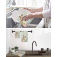 thumbnail image 5 of Easter Kitchen Dish Towels for Drying Dishes Set of 2, Spring Bunny Colorful Eggs Floral Leaves Grey Plaid Waffle Weave Microfiber Hand Tea Bathroom Towels Quick Dry & Absorbent Towel 15.7x23.6, 5 of 7