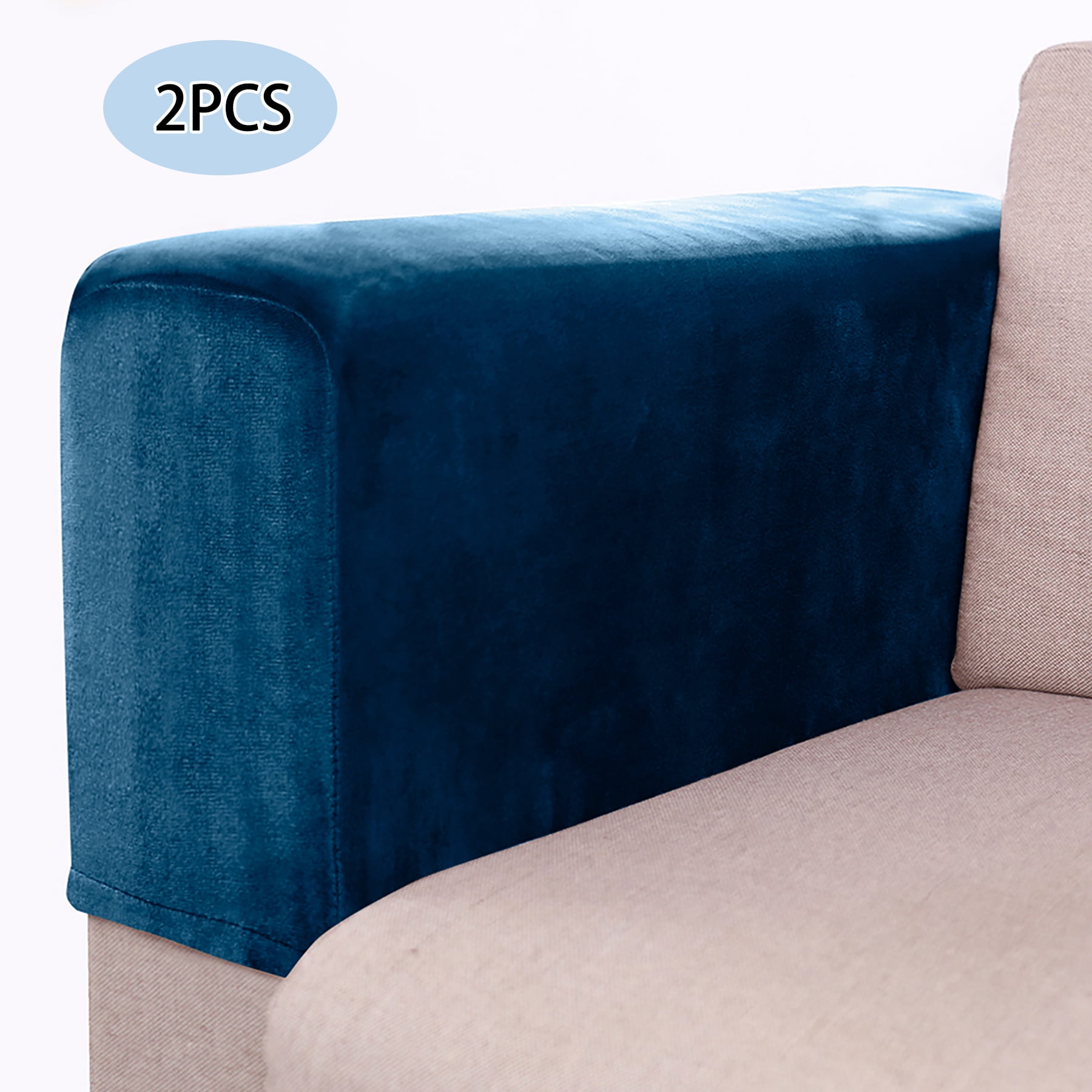 KBOOK 2PCS Armrest Covers Couch Velvet Sofa Arm Slipcovers Recliner