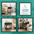 thumbnail image 3 of Naomi Home Roxy Narrow Side Table with Flip Top Storage, Slim Nightstand with Shelf for Small Spaces - Black, 3 of 8