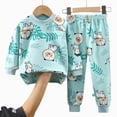 thumbnail image 4 of TOWED22 Infant Baby Girl 2 Piece Fall Winter Clothes Set Long Sleeve Round Neck Tee and Pants Outfits Clothing Soft Comfy(Mint Green,6-12 M), 4 of 4