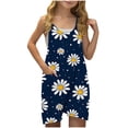 thumbnail image 1 of Zpanxa Girls Shorts Polyester Spandex Print Pattern Sleeveless Overalls with Pockets 5-6 Years, 1 of 5