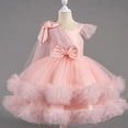 thumbnail image 2 of IBTOM CASTLE Toddler Baby Girls Shiny Sequin Heart Pageant Dress Sequins Heart Tulle Tutu Dress Flower Wedding Princess Birthday Party Prom Gown 3-4 Years Pink, 2 of 7