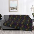 thumbnail image 3 of Vsdgher Mardi Gras Carnival Pattern Fleece Throw Blanket, Horizontal Fleece Bedding Home Decor for Couch & Bed All Season Use -40"x30", 3 of 7