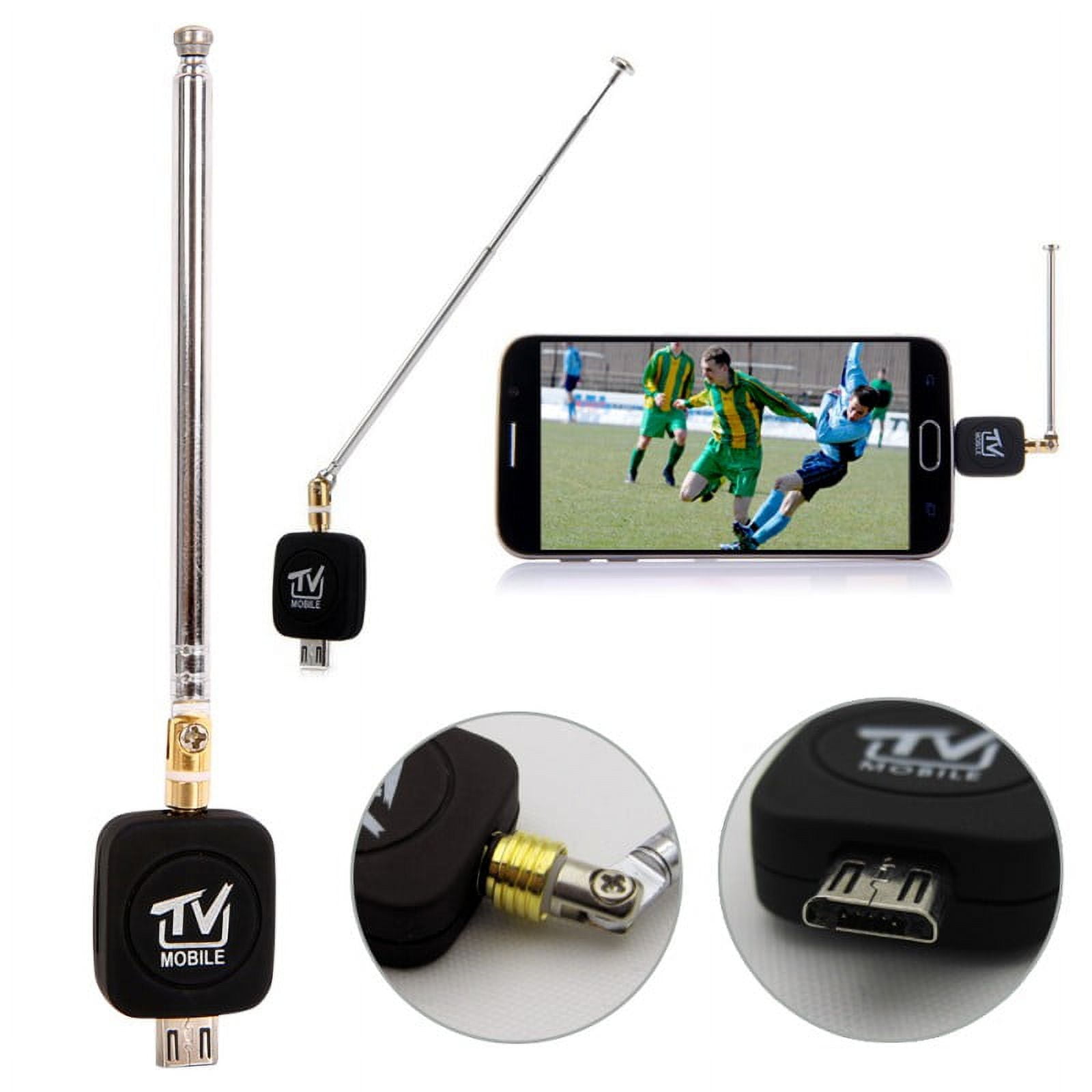 Mini DVB-T TV Tuner – Micro-USB Für Android, Schwarz-silber, Mit Antenne (Android 4.0.3–5.1.1)