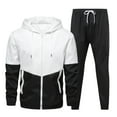 thumbnail image 1 of DPTALR Men Splicing Zipper Sweatshirt Pants Sets Sports Suit Tracksuit, 1 of 5