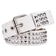thumbnail image 1 of Qarigey Cinturón con remaches de cuentas cuadradas para hombres y mujeres, regalo único, nuevo cinturón con remaches de cuentas cuadradas Cinturones blanco 110cm, 1 of 6
