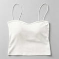thumbnail image 2 of Sevevn Women's Basic Spaghetti Strap Crop Top Camisole Sleeveless Tube Cami Shirts Tank Tops With Removable Padding White Free Size, 2 of 6